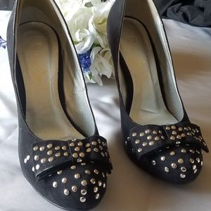 Black Studded Pumps